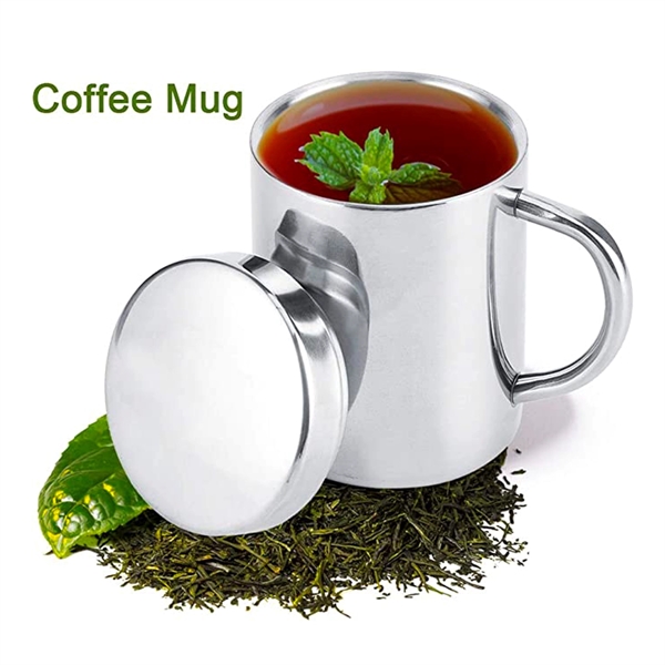 Stainless Steel Double Wall Mug With Lid - Stainless Steel Double Wall Mug With Lid - Image 2 of 2