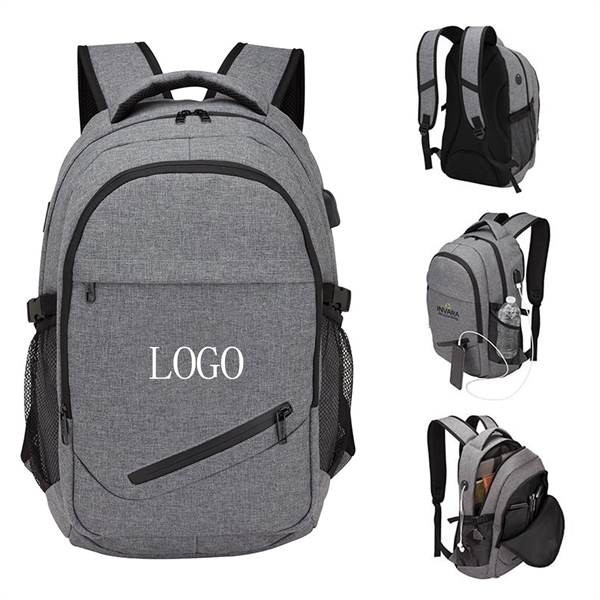 Water Resistant Pro-Tech Laptop Backpack /Usb Charging Port - Water Resistant Pro-Tech Laptop Backpack /Usb Charging Port - Image 0 of 1