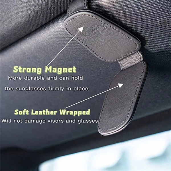 Magnetic PU Leather Car Sunglass Holder - Magnetic PU Leather Car Sunglass Holder - Image 1 of 3