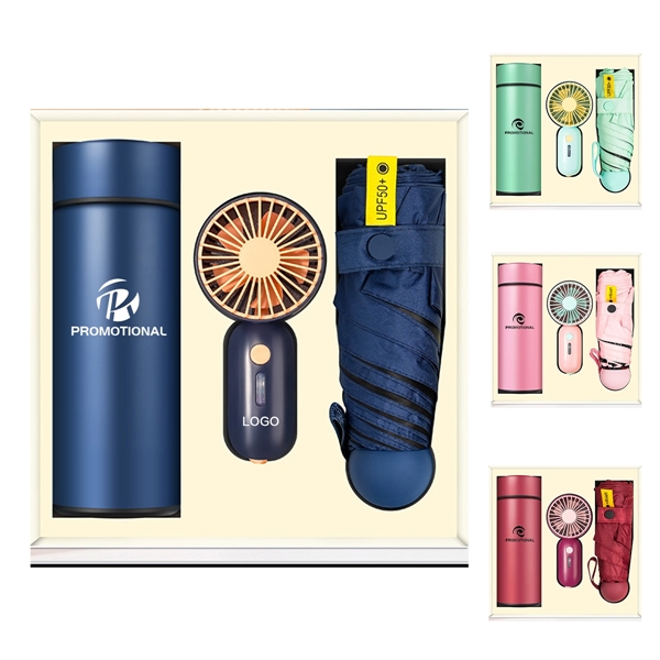Mini Vacuum Cup Fan Umbrella Gift Set - Mini Vacuum Cup Fan Umbrella Gift Set - Image 0 of 4