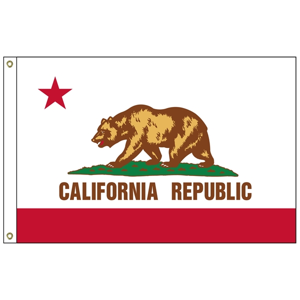 California 3' x 5' Nylon Flag w/ Heading & Grommets - California 3' x 5' Nylon Flag w/ Heading & Grommets - Image 0 of 0