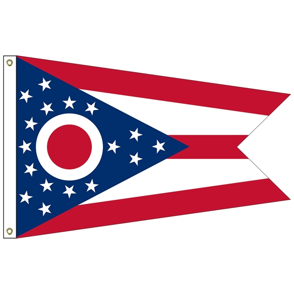 Ohio 3' x 5' Nylon Flag w/ Heading & Grommets - Ohio 3' x 5' Nylon Flag w/ Heading & Grommets - Image 0 of 0