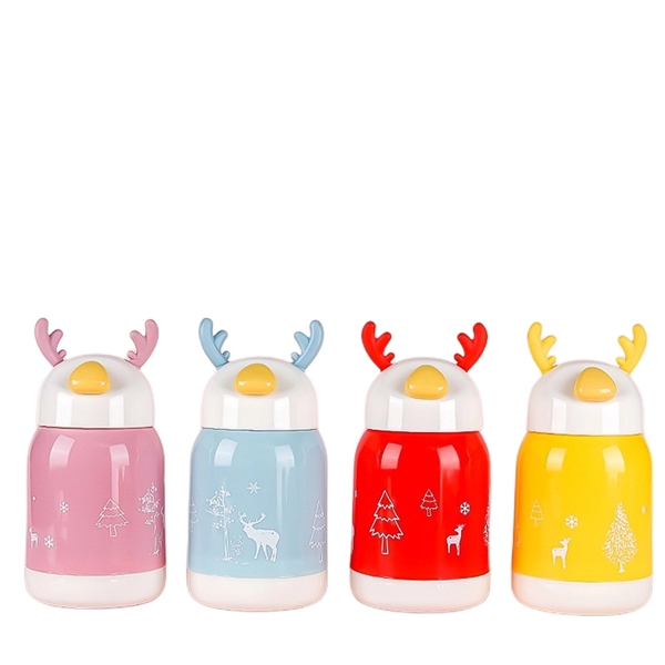 380 ML Glass Water Drinks Bottles Deer Cartoon Animal Cup - 380 ML Glass Water Drinks Bottles Deer Cartoon Animal Cup - Image 6 of 9