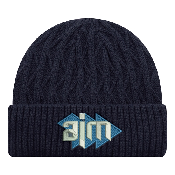 Acrylic, Cuff Toque, Jacquard Cable Knit - Acrylic, Cuff Toque, Jacquard Cable Knit - Image 0 of 7