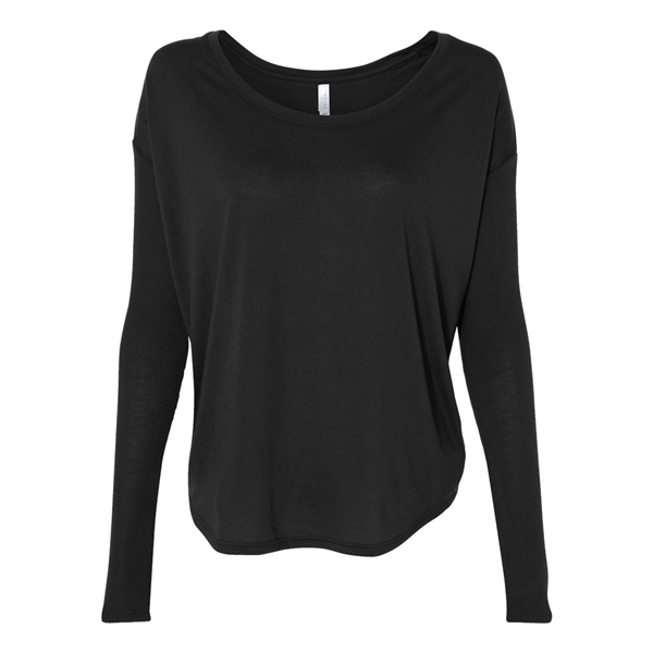 BELLA + CANVAS Women's Flowy Long Sleeve V-Neck Tee - BELLA + CANVAS Women's Flowy Long Sleeve V-Neck Tee - Image 16 of 24