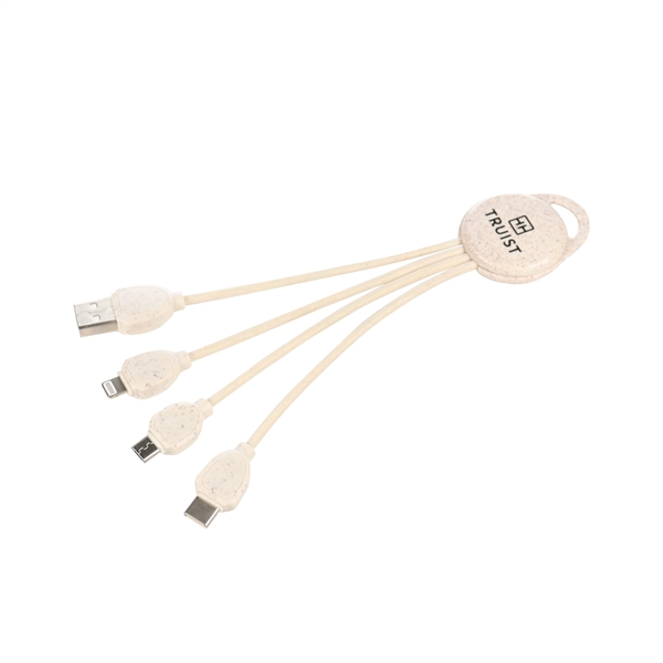 Wheat Straw 3-in-1 Charging Cable - Wheat Straw 3-in-1 Charging Cable - Image 1 of 1