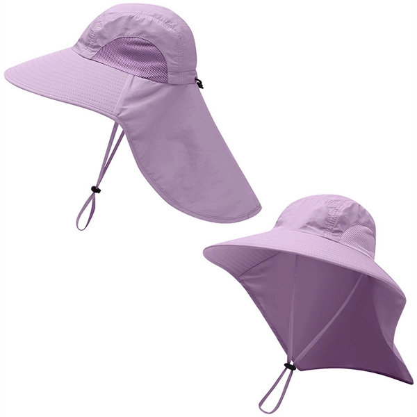 Hiking Wide Brim Sun Hat W/ Neck Flap - Hiking Wide Brim Sun Hat W/ Neck Flap - Image 1 of 12