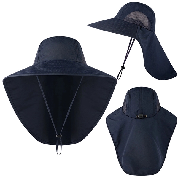 Hiking Wide Brim Sun Hat W/ Neck Flap - Hiking Wide Brim Sun Hat W/ Neck Flap - Image 3 of 12