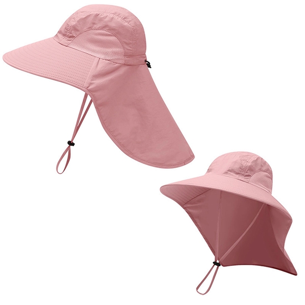 Hiking Wide Brim Sun Hat W/ Neck Flap - Hiking Wide Brim Sun Hat W/ Neck Flap - Image 8 of 12