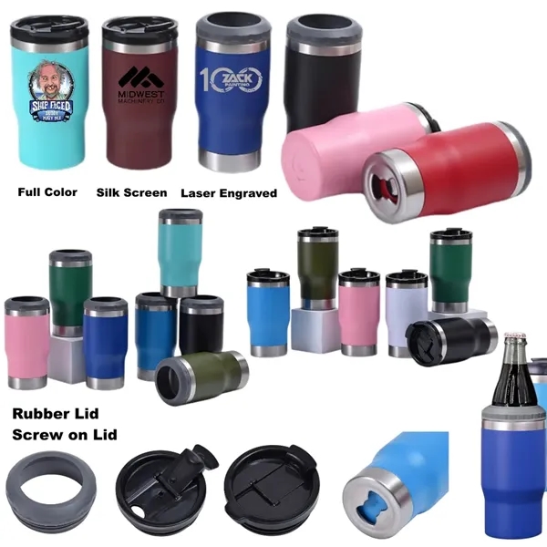 14 oz Stainless Steel Car Travel Beer Cooler Can Holder - 14 oz Stainless Steel Car Travel Beer Cooler Can Holder - Image 0 of 26