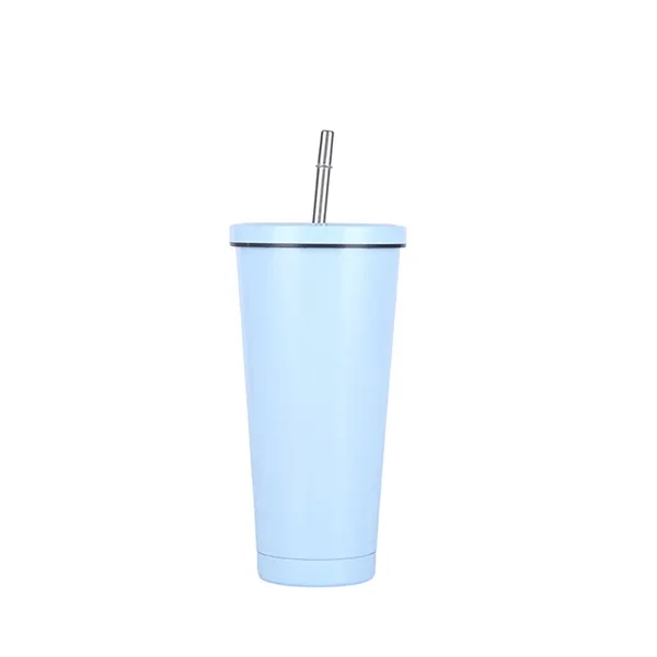 17 OZ Stainless Steel Tumbler Cup With Lid Straw - 17 OZ Stainless Steel Tumbler Cup With Lid Straw - Image 2 of 11