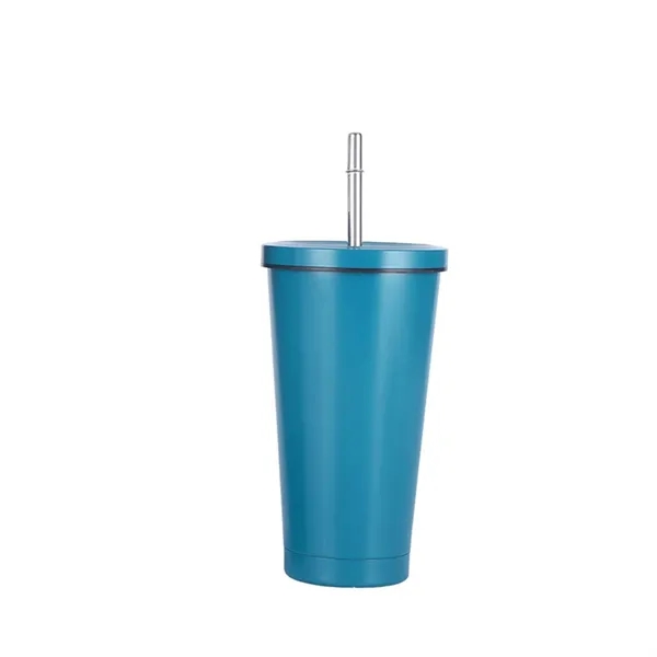 17 OZ Stainless Steel Tumbler Cup With Lid Straw - 17 OZ Stainless Steel Tumbler Cup With Lid Straw - Image 3 of 11