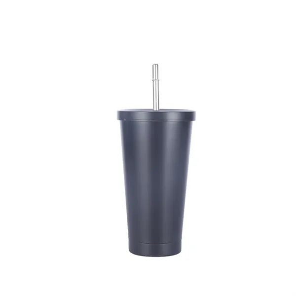 17 OZ Stainless Steel Tumbler Cup With Lid Straw - 17 OZ Stainless Steel Tumbler Cup With Lid Straw - Image 5 of 11