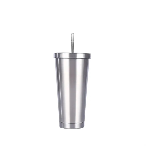 17 OZ Stainless Steel Tumbler Cup With Lid Straw - 17 OZ Stainless Steel Tumbler Cup With Lid Straw - Image 6 of 11