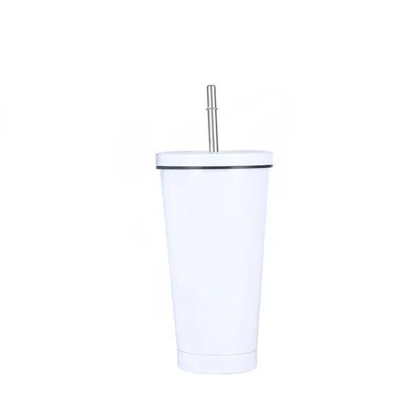 17 OZ Stainless Steel Tumbler Cup With Lid Straw - 17 OZ Stainless Steel Tumbler Cup With Lid Straw - Image 7 of 11