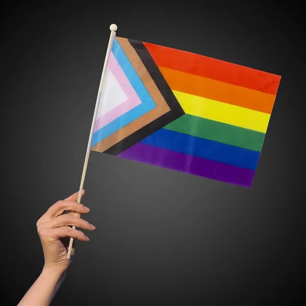 12" x 18" Progress Pride Rainbow Flag - 12" x 18" Progress Pride Rainbow Flag - Image 1 of 2
