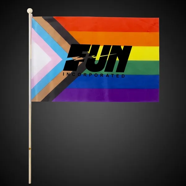 12" x 18" Progress Pride Rainbow Flag - 12" x 18" Progress Pride Rainbow Flag - Image 0 of 2