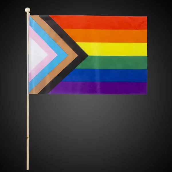 12" x 18" Progress Pride Rainbow Flag - 12" x 18" Progress Pride Rainbow Flag - Image 2 of 2