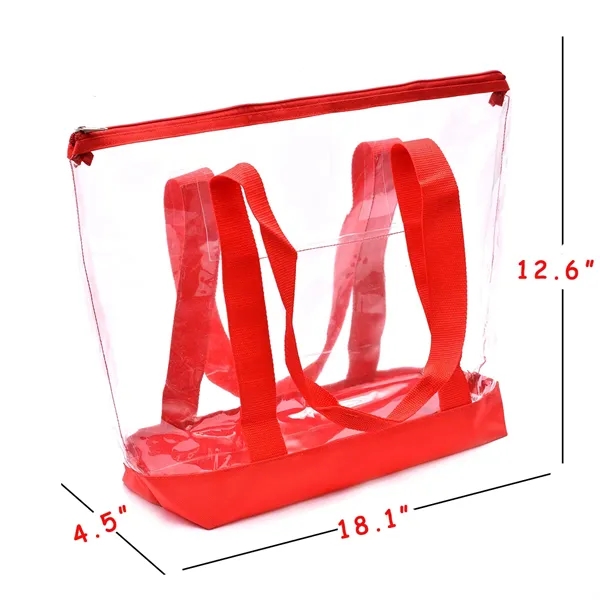 PVC Portable Fashion One Shoulder Cross Body Clear Tote Bag - PVC Portable Fashion One Shoulder Cross Body Clear Tote Bag - Image 1 of 3