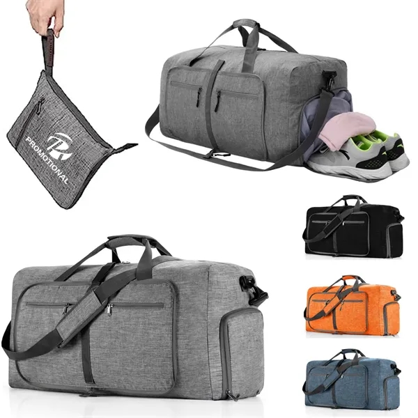 Foldable Travel Duffel Bag with Shoe Compartment - Foldable Travel Duffel Bag with Shoe Compartment - Image 9 of 9