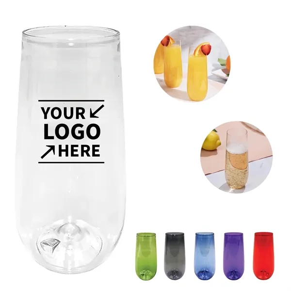 10 OZ Plastic Stemless Champagne Flute - 10 OZ Plastic Stemless Champagne Flute - Image 0 of 7