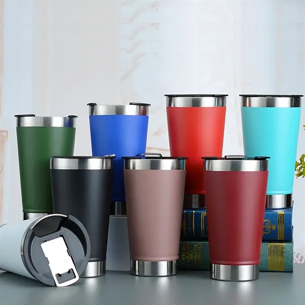 16Oz Stainless Steel Mug With Bottle Opener - 16Oz Stainless Steel Mug With Bottle Opener - Image 1 of 1
