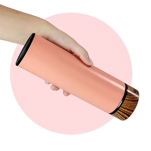 17Oz Insulated Bottle With Wood Grain Lid - 17Oz Insulated Bottle With Wood Grain Lid - Image 2 of 3