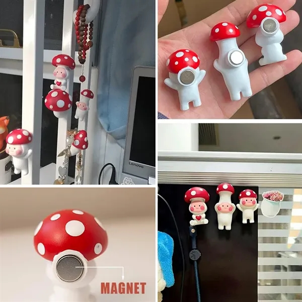 Cartoon Mushroom Fridge Magnets - Cartoon Mushroom Fridge Magnets - Image 4 of 5