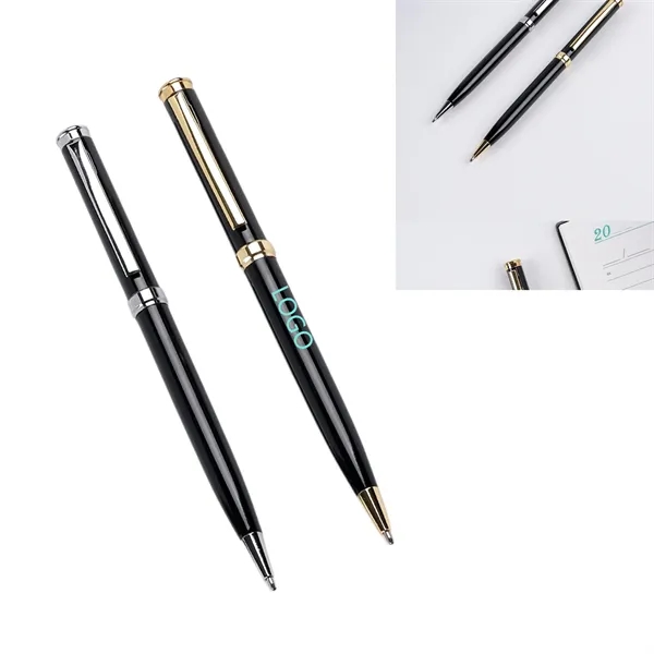 Executive Pens- Officematics Silver Trim Black Ballpoint Pen - Executive Pens- Officematics Silver Trim Black Ballpoint Pen - Image 0 of 2