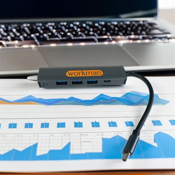 Type-C 3 Port Hub w/ Gigabit Ethernet & 100W PD - Type-C 3 Port Hub w/ Gigabit Ethernet & 100W PD - Image 0 of 5