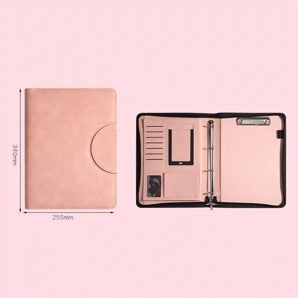 Zippered Leather Portfolio with Hidden Handle - Zippered Leather Portfolio with Hidden Handle - Image 0 of 3