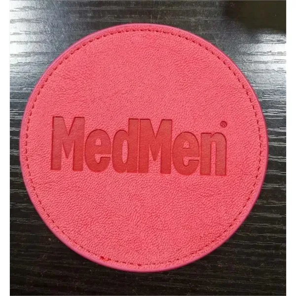 3 7/8" Leather Round Coaster - 3 7/8" Leather Round Coaster - Image 3 of 7