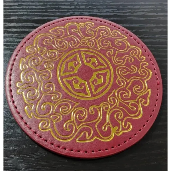 3 7/8" Leather Round Coaster - 3 7/8" Leather Round Coaster - Image 5 of 7