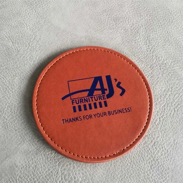 3 7/8" Leather Round Coaster - 3 7/8" Leather Round Coaster - Image 7 of 7