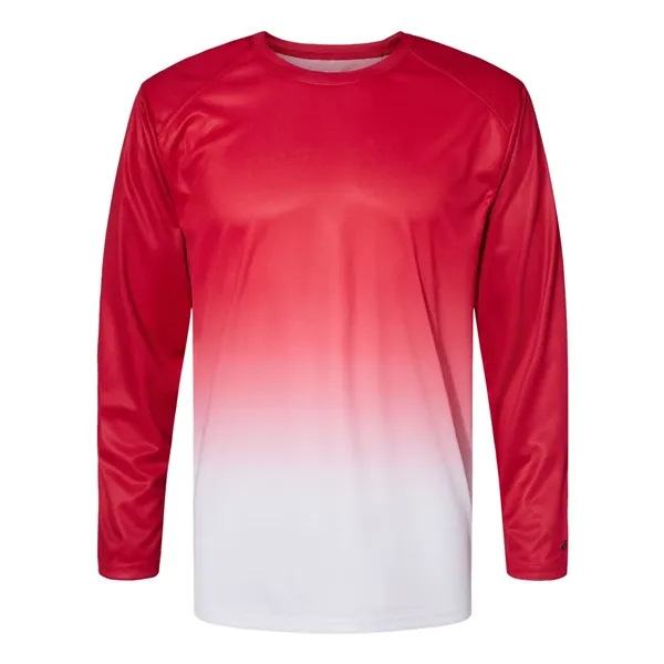 Badger Ombre Long Sleeve Hooded T-Shirt - Badger Ombre Long Sleeve Hooded T-Shirt - Image 6 of 10