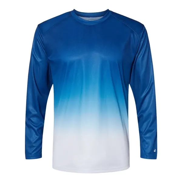 Badger Ombre Long Sleeve Hooded T-Shirt - Badger Ombre Long Sleeve Hooded T-Shirt - Image 8 of 10