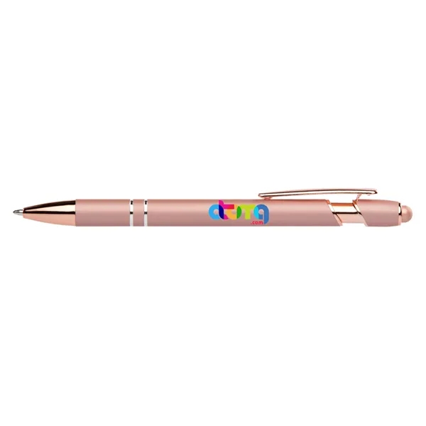 Stylus-3261 Bright Ballpoint Soft Touch Pens with Rose Gold - Stylus-3261 Bright Ballpoint Soft Touch Pens with Rose Gold - Image 1 of 14