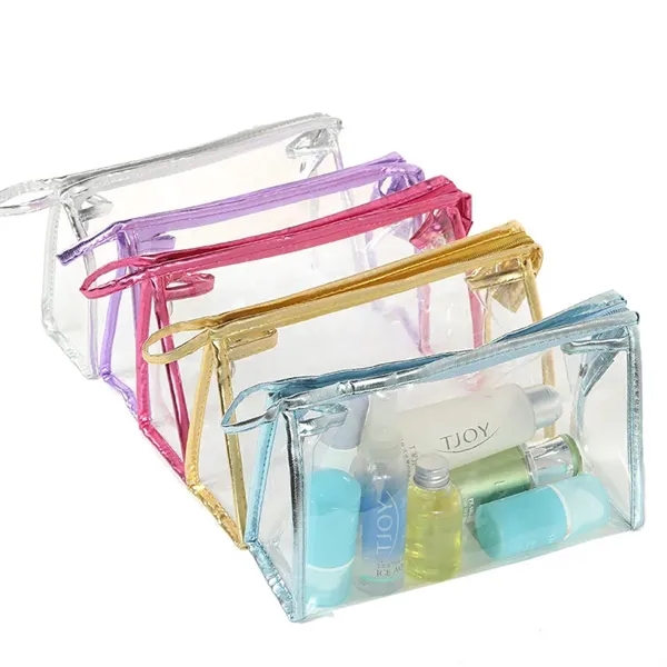 Clear PVC Waterproof Travel Makeup bags with Zipper - Clear PVC Waterproof Travel Makeup bags with Zipper - Image 1 of 3