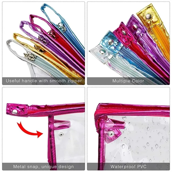 Clear PVC Waterproof Travel Makeup bags with Zipper - Clear PVC Waterproof Travel Makeup bags with Zipper - Image 2 of 3