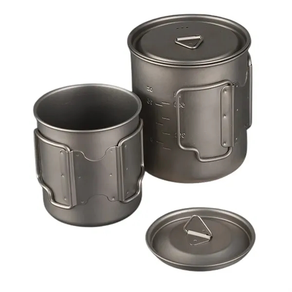Titanium Cup With Lid Camping Coffee Mug Folding Handle - Titanium Cup With Lid Camping Coffee Mug Folding Handle - Image 8 of 15