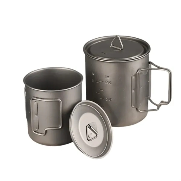 Titanium Cup With Lid Camping Coffee Mug Folding Handle - Titanium Cup With Lid Camping Coffee Mug Folding Handle - Image 10 of 15
