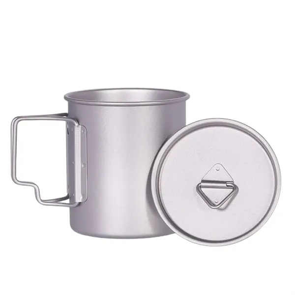Titanium Cup With Lid Camping Coffee Mug Folding Handle - Titanium Cup With Lid Camping Coffee Mug Folding Handle - Image 14 of 15