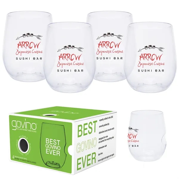 Dishwasher Safe Govino®12oz Wine/Cocktail Glass 4 Pack