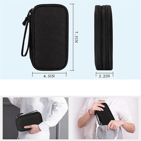 Travel Cable Organizer Pouch Double Layers - Travel Cable Organizer Pouch Double Layers - Image 1 of 7