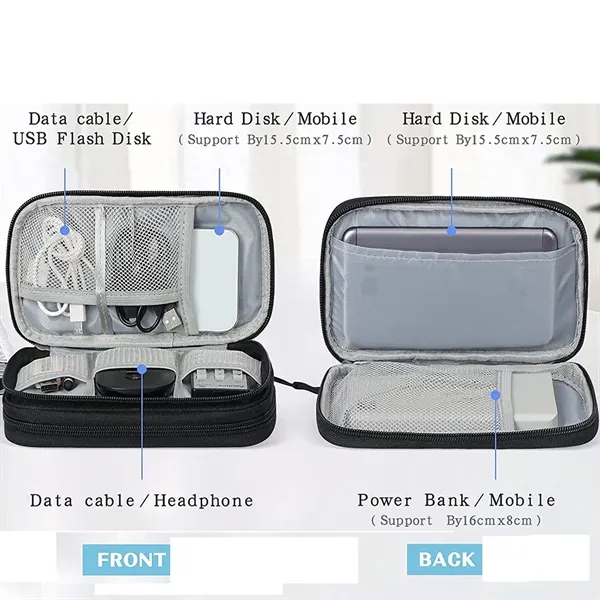 Travel Cable Organizer Pouch Double Layers - Travel Cable Organizer Pouch Double Layers - Image 2 of 7