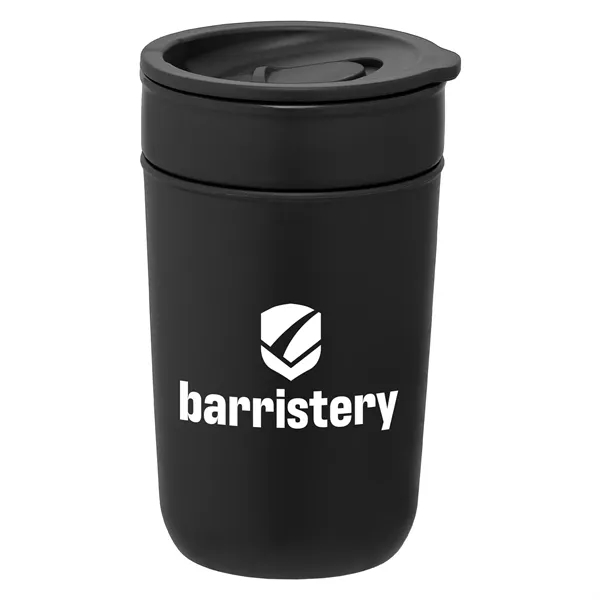 12 oz. Ceramic Tumbler w/Plastic Exterior & Lid -