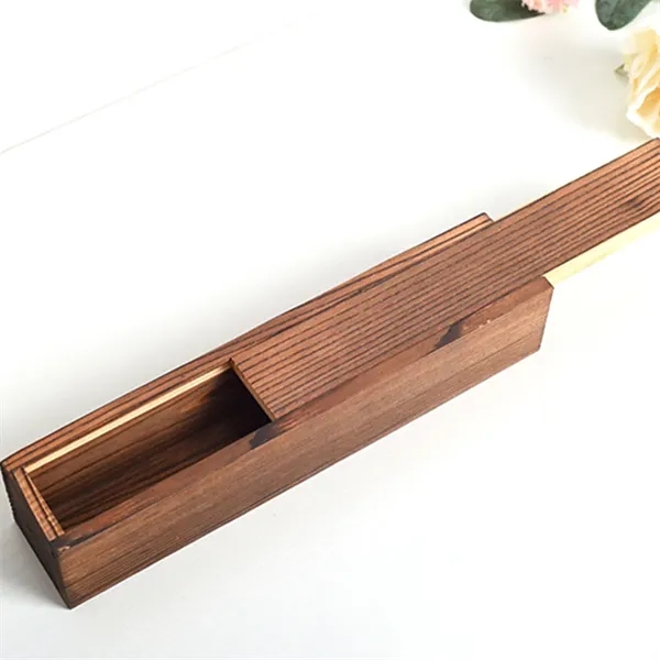 Matchbox-Style Wooden Storage Box - Charred Black Finish - Matchbox-Style Wooden Storage Box - Charred Black Finish - Image 1 of 3