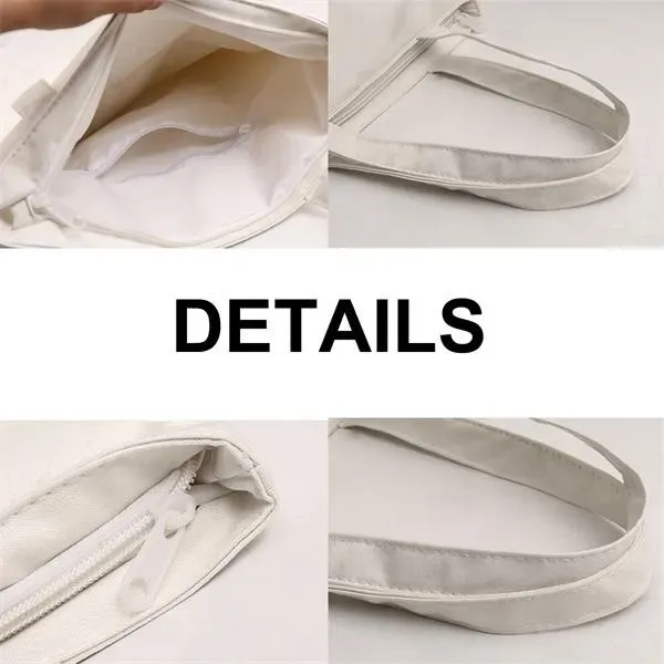 Canvas Tote Bag with Zipper - Canvas Tote Bag with Zipper - Image 2 of 3