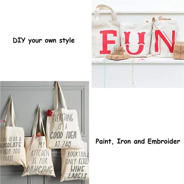 Canvas Tote Bag with Zipper - Canvas Tote Bag with Zipper - Image 3 of 3