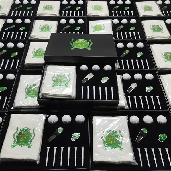 Golf Gift Sets Box with Ball/Towel/Tees/Divot Tool/Hat Clip - Golf Gift Sets Box with Ball/Towel/Tees/Divot Tool/Hat Clip - Image 2 of 2